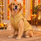 Dog and CAT Kurta for Diwali | Golden Yellow Color