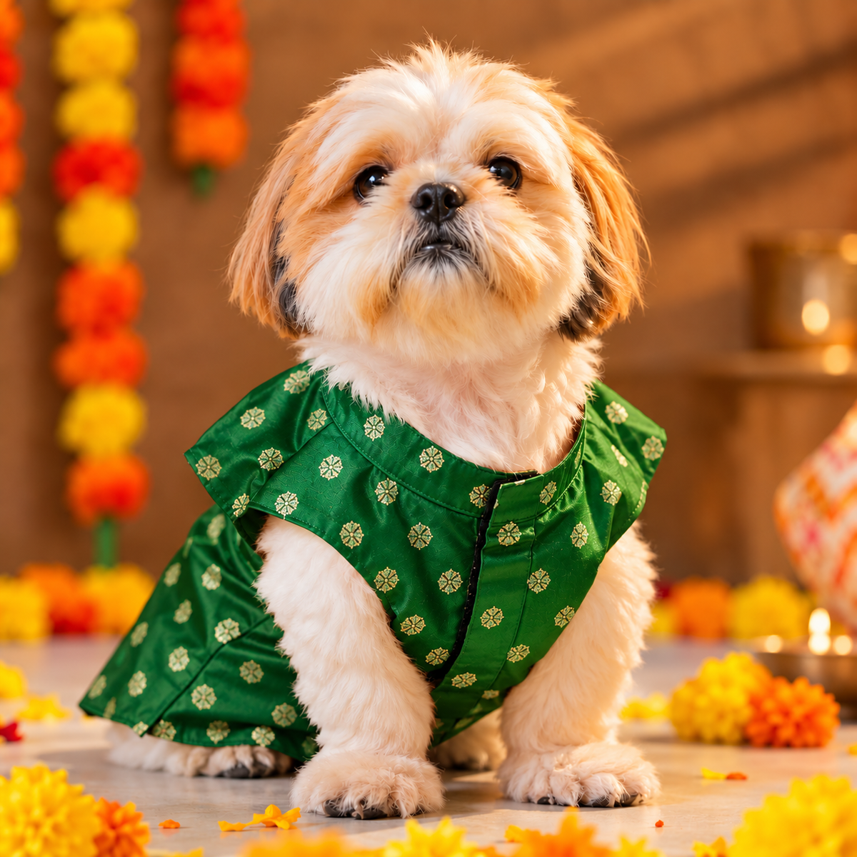 Green Diwali Kurta for Pets