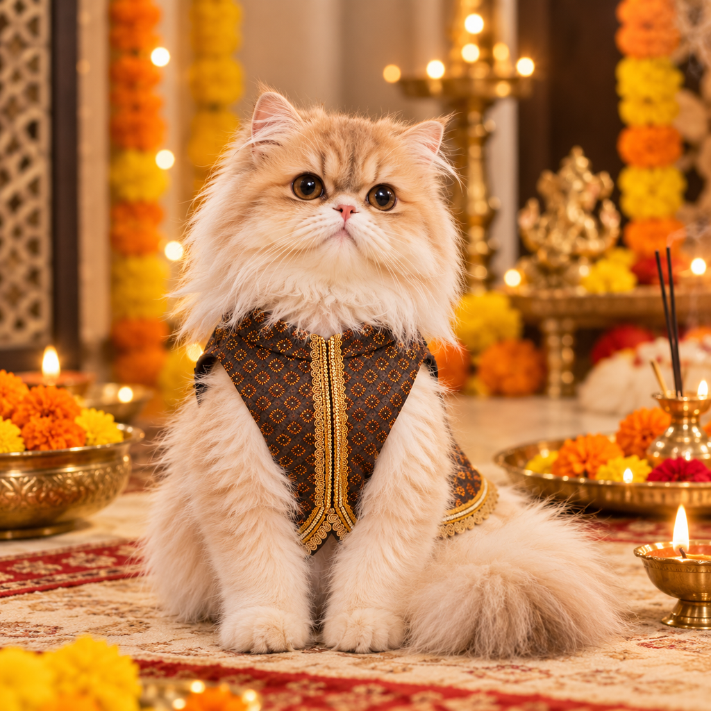 Dog and CAT kurta for Diwali | Grey Color