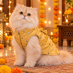 Dog and CAT Kurta for Diwali | Golden Yellow Color