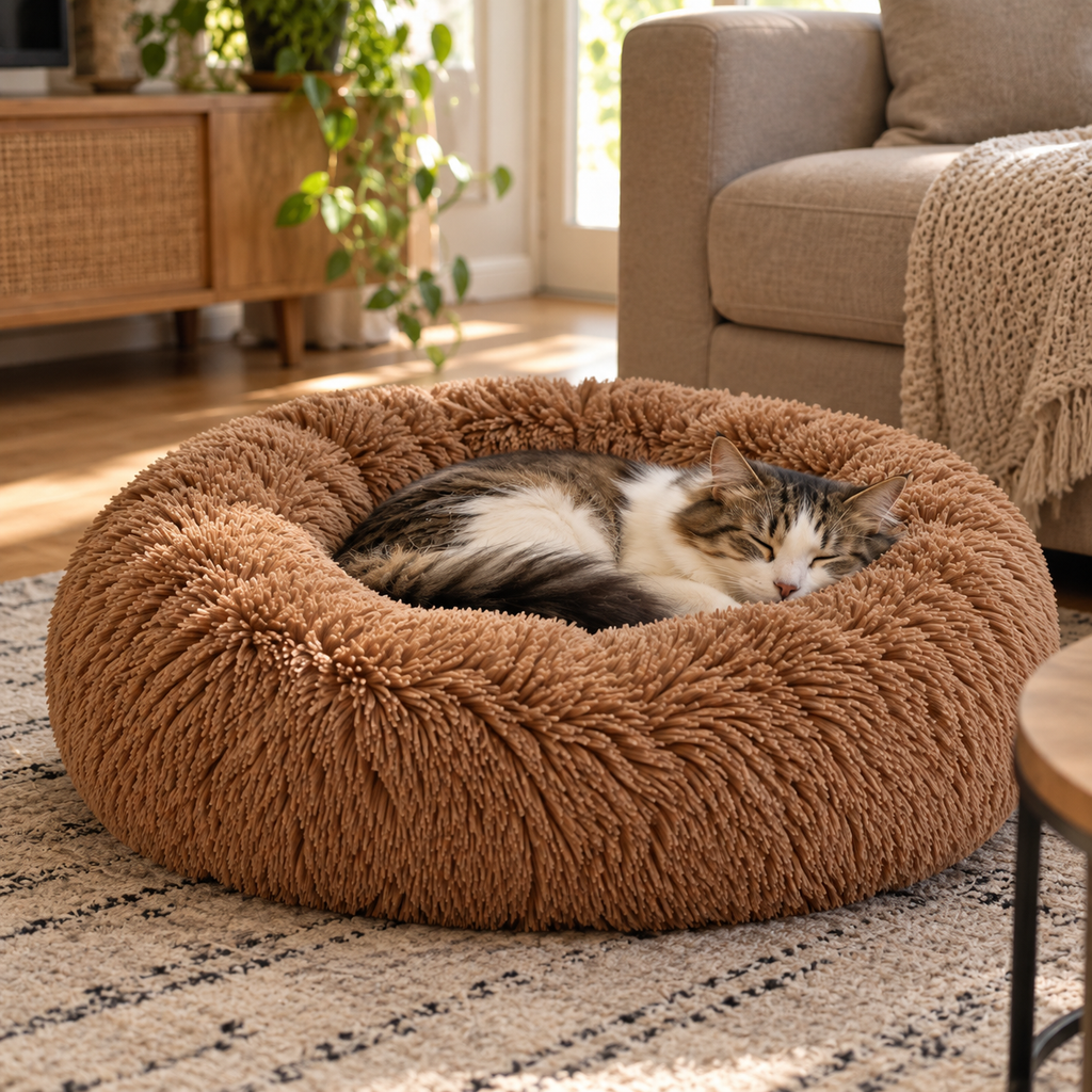 Donut Round Pet Beds | Brown