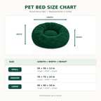 Green Round Pet Bed for Dogs & Cats, Soft Cozy Donut Calming Bed with Raised Rim, Comfortable Sleeping & Resting Bed for Small and Medium Pets | Blue | Small