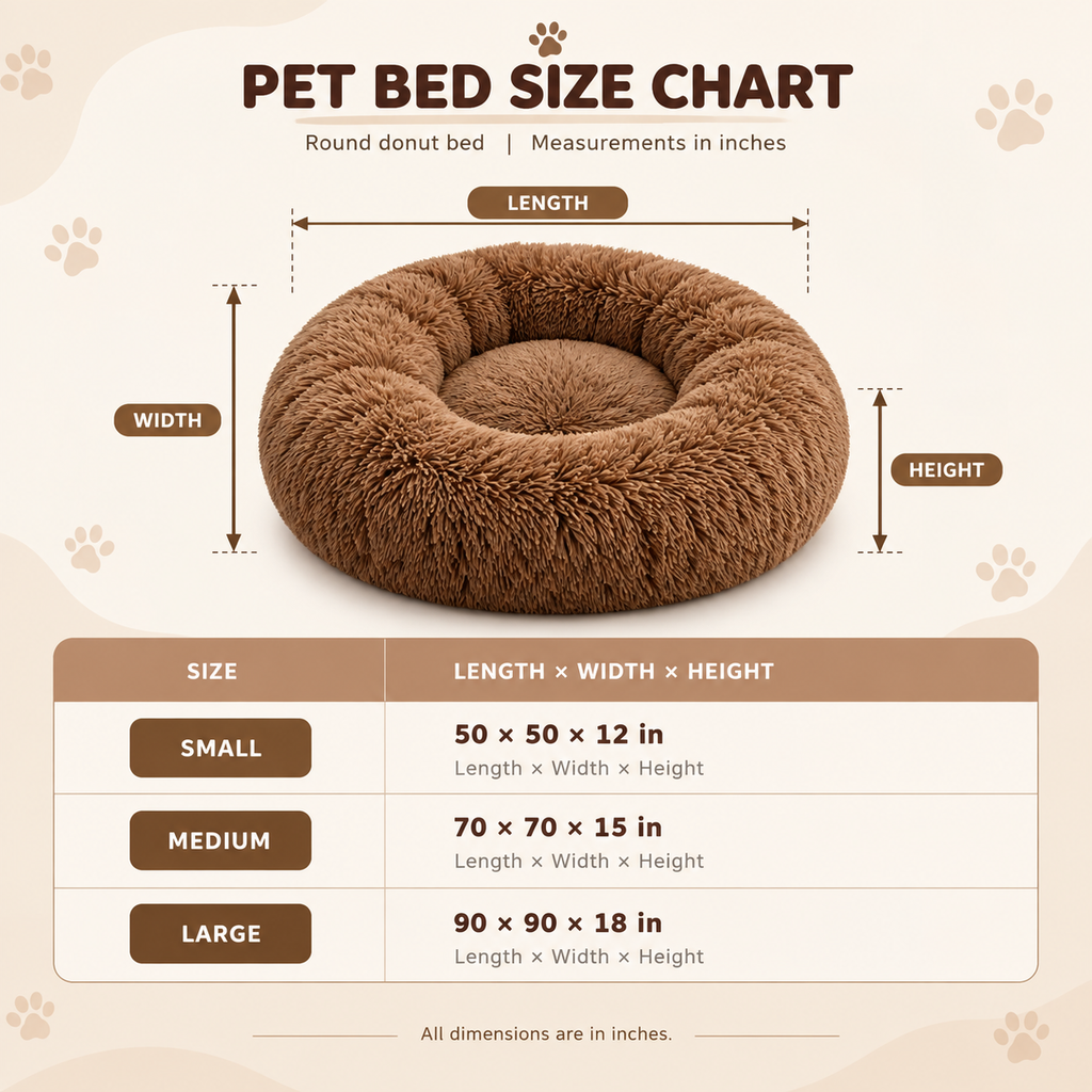 Donut Round Pet Beds | Brown