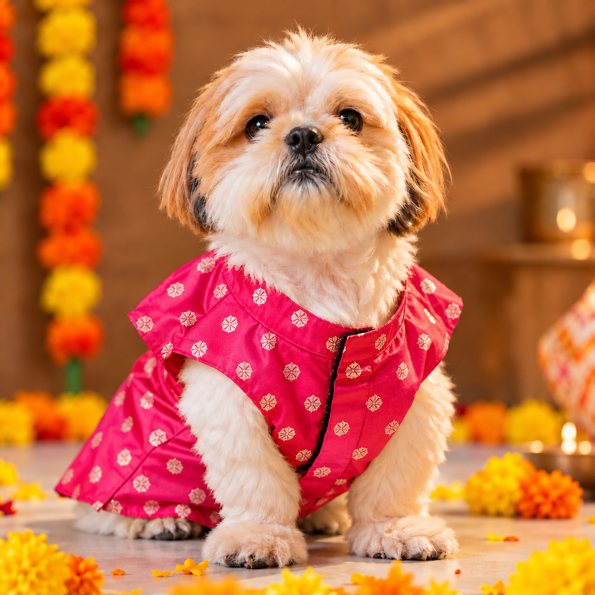 Pink Diwali Kurta for Pets