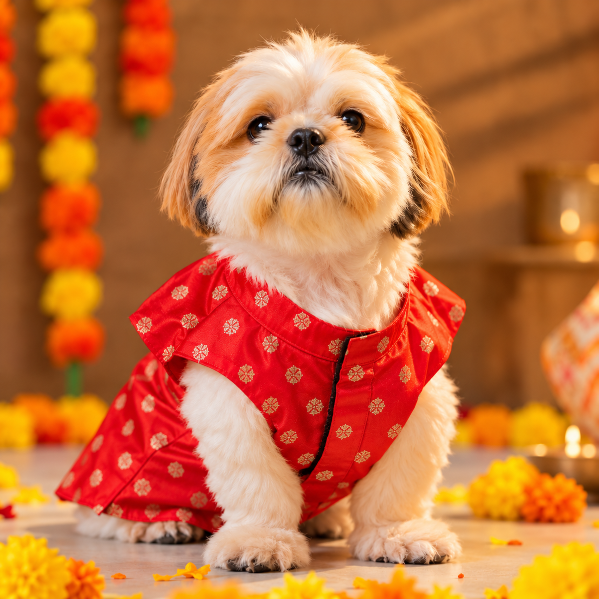 Red Diwali Kurta for Pets
