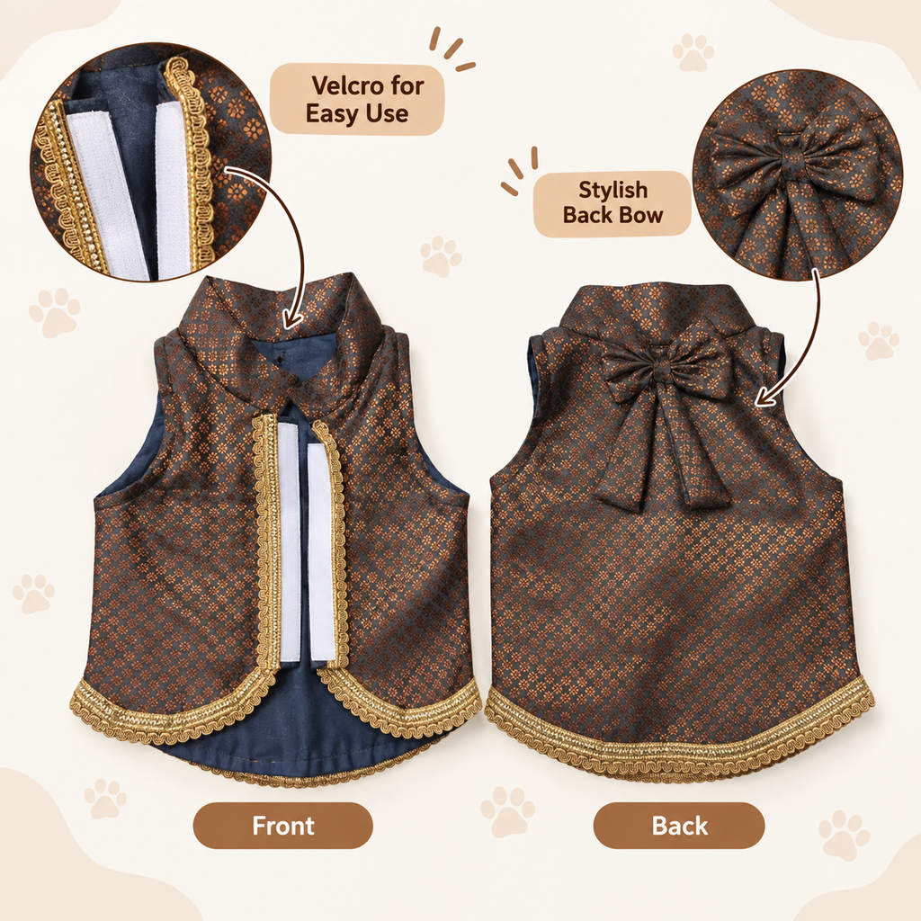 Dog and CAT kurta for Diwali | Grey Color