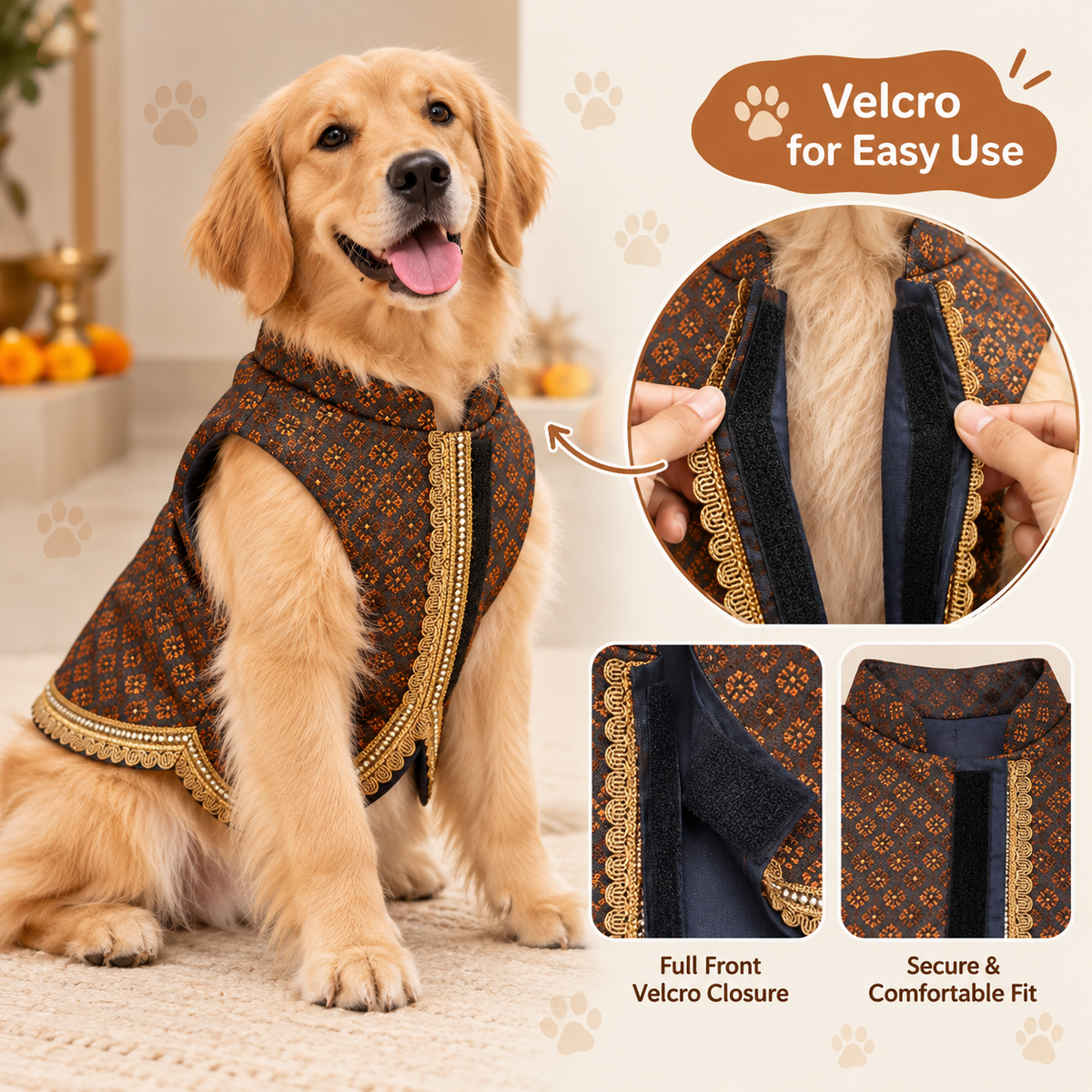 Dog and CAT kurta for Diwali | Grey Color