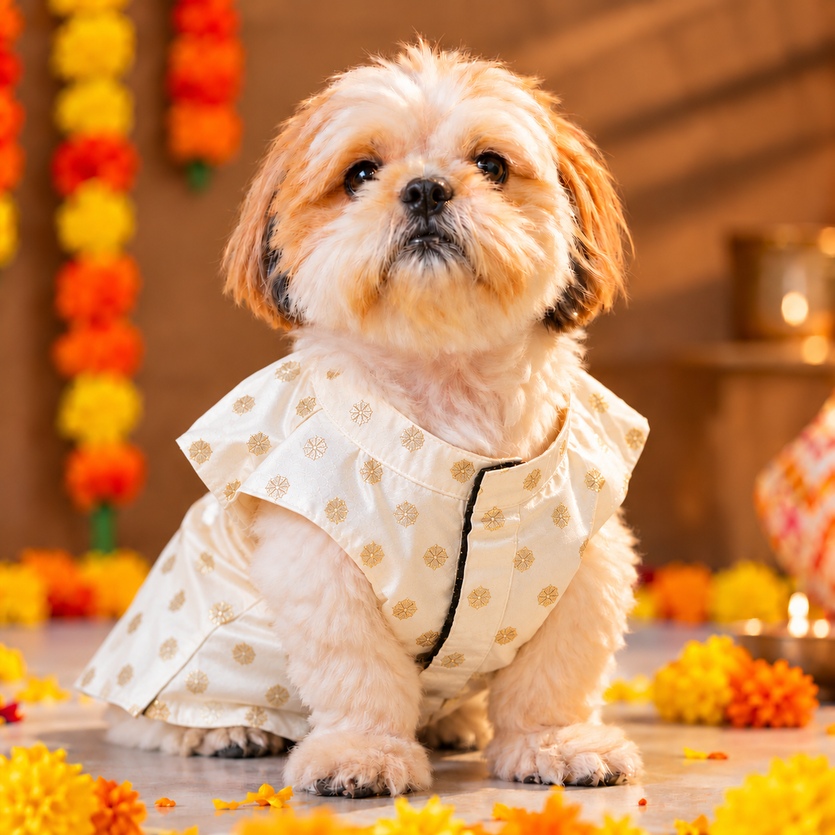 White Diwali Kurta for Pets