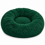 Green Round Pet Bed for Dogs & Cats, Soft Cozy Donut Calming Bed with Raised Rim, Comfortable Sleeping & Resting Bed for Small and Medium Pets | Blue | Small