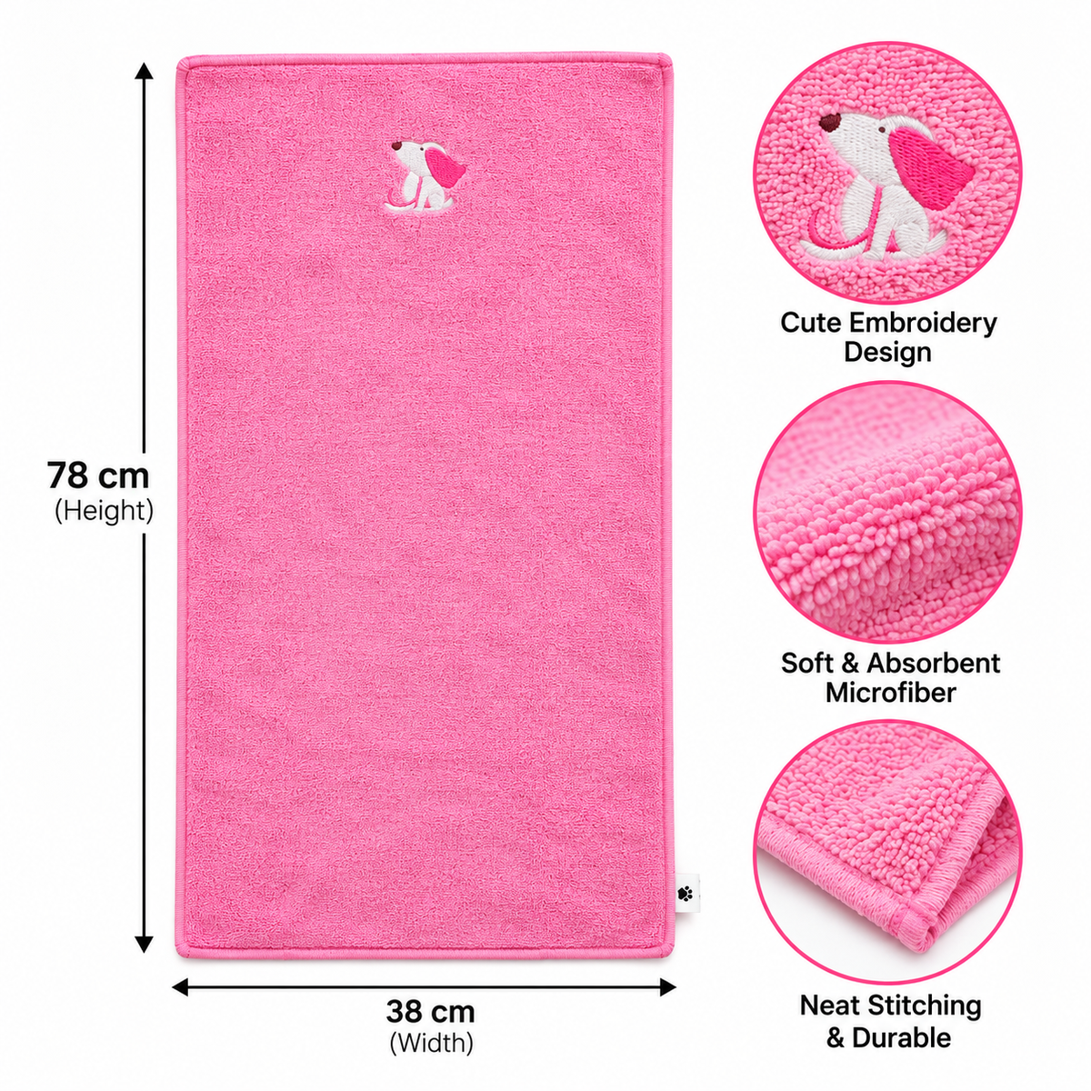 Pet Towels for Small & Medium Dogs & Cat | Pack of 3